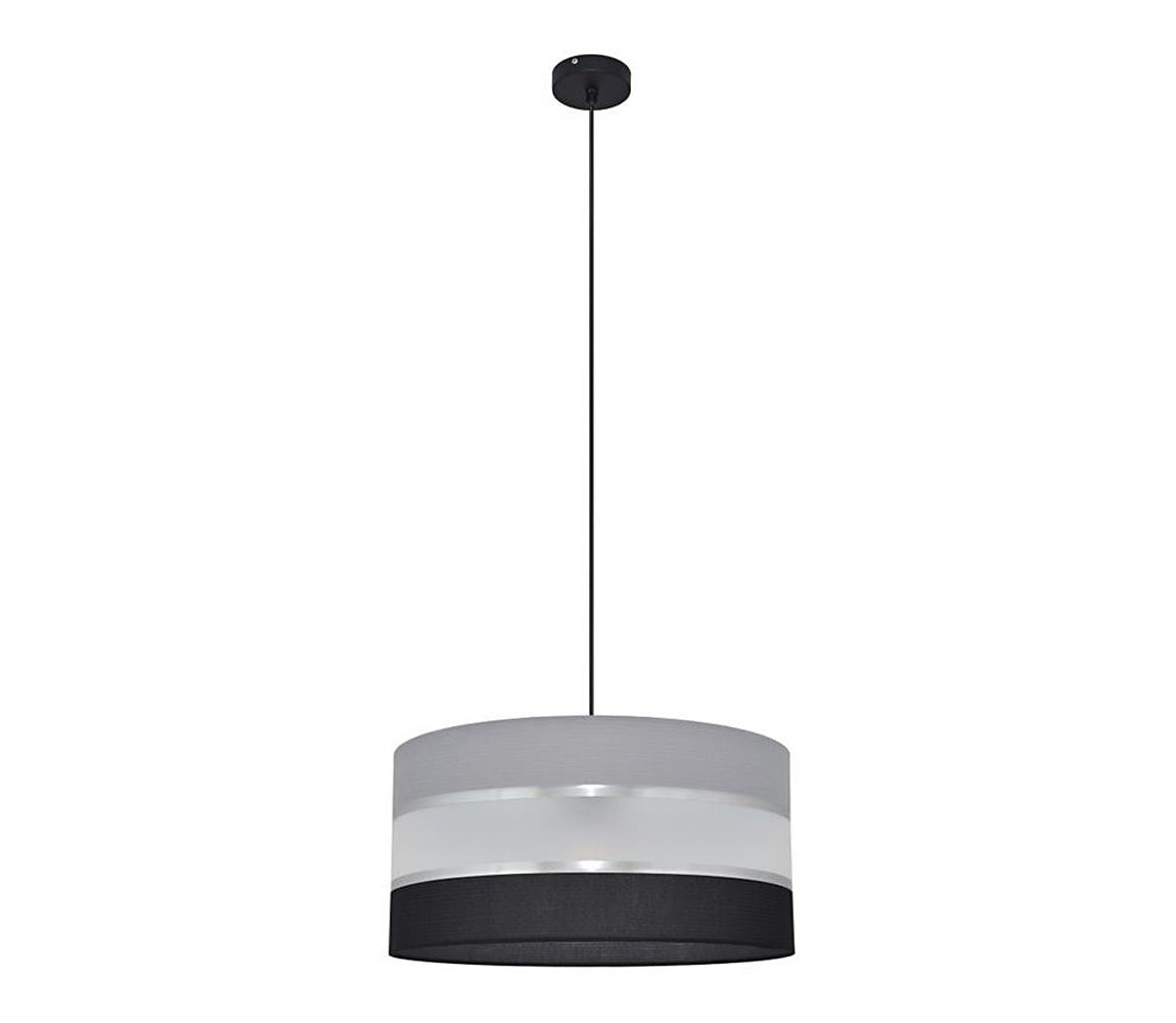 Żyrandol na lince HELEN 1xE27/15W/230V śr. 40 cm czarny/szary/srebrny