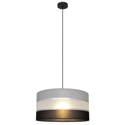 Żyrandol na lince HELEN 1xE27/15W/230V śr. 40 cm czarny/szary/srebrny