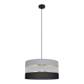 Żyrandol na lince HELEN 1xE27/15W/230V śr. 40 cm czarny/szary/złoty
