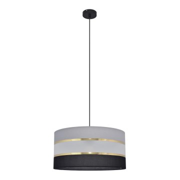 Żyrandol na lince HELEN 1xE27/15W/230V śr. 40 cm czarny/szary/złoty