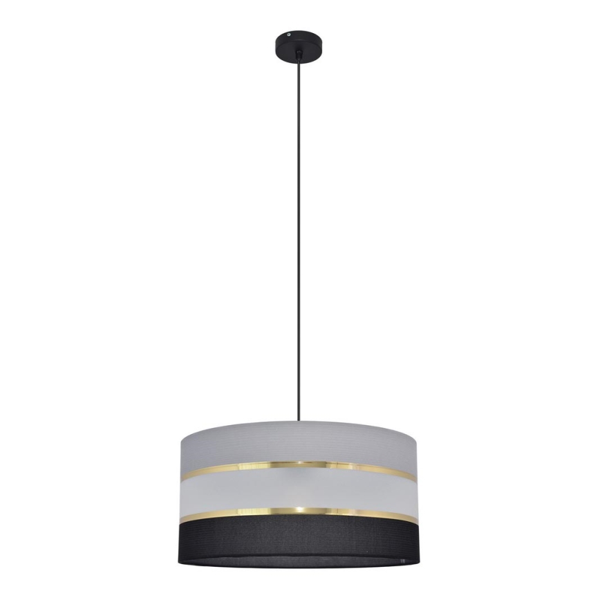 Żyrandol na lince HELEN 1xE27/15W/230V śr. 40 cm czarny/szary/złoty