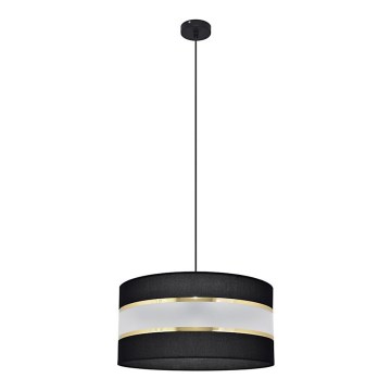 Żyrandol na lince HELEN 1xE27/15W/230V śr. 40 cm czarny/złoty