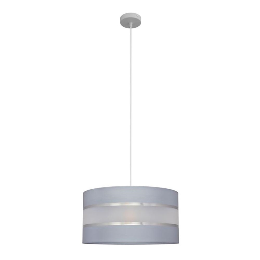 Żyrandol na lince HELEN 1xE27/15W/230V śr. 40 cm szary/srebrny