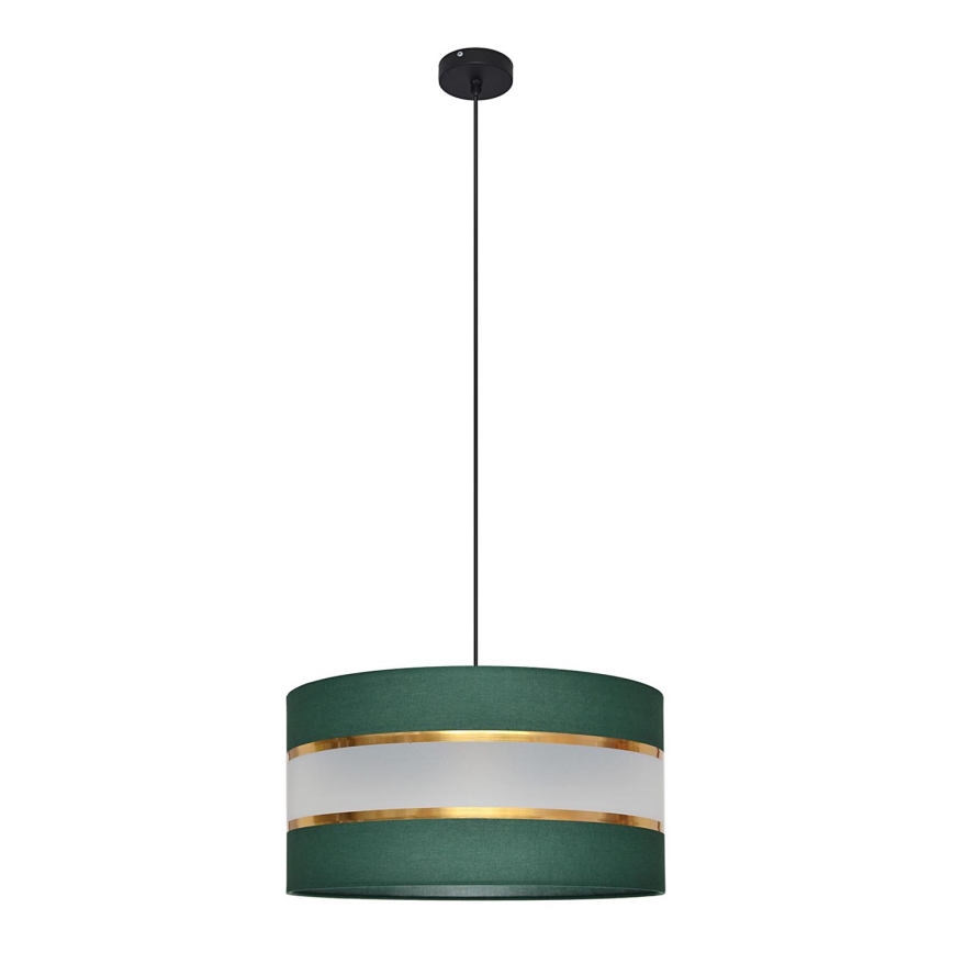 Żyrandol na lince HELEN 1xE27/15W/230V śr. 40 cm zielony/złoty