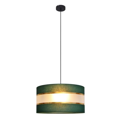 Żyrandol na lince HELEN 1xE27/15W/230V śr. 40 cm zielony/złoty