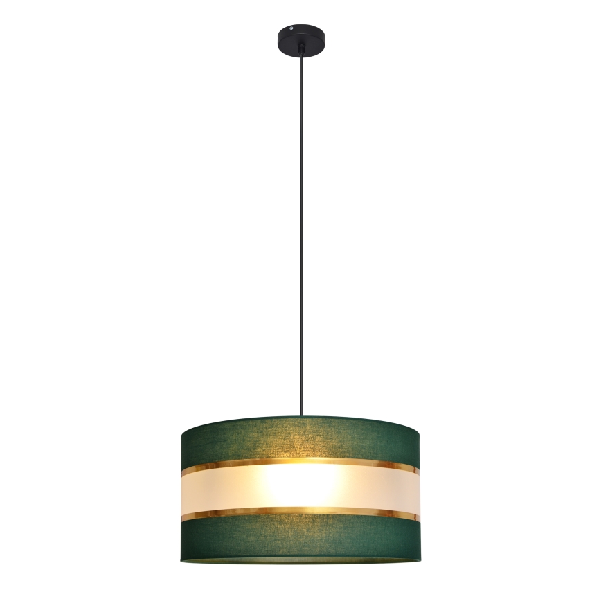 Żyrandol na lince HELEN 1xE27/15W/230V śr. 40 cm zielony/złoty