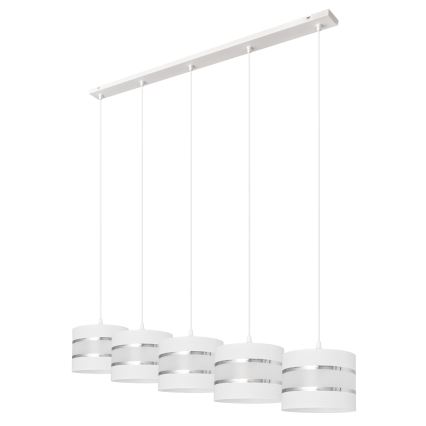 Żyrandol na lince HELEN 5xE27/15W/230V bialy