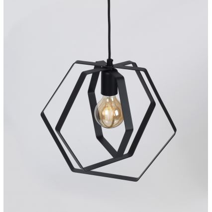 Żyrandol na lince HEXAGON 3xE27/60W/230V czarny