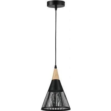 Żyrandol na lince HIRA 1xE27/60W/230V śr. 18 cm czarny