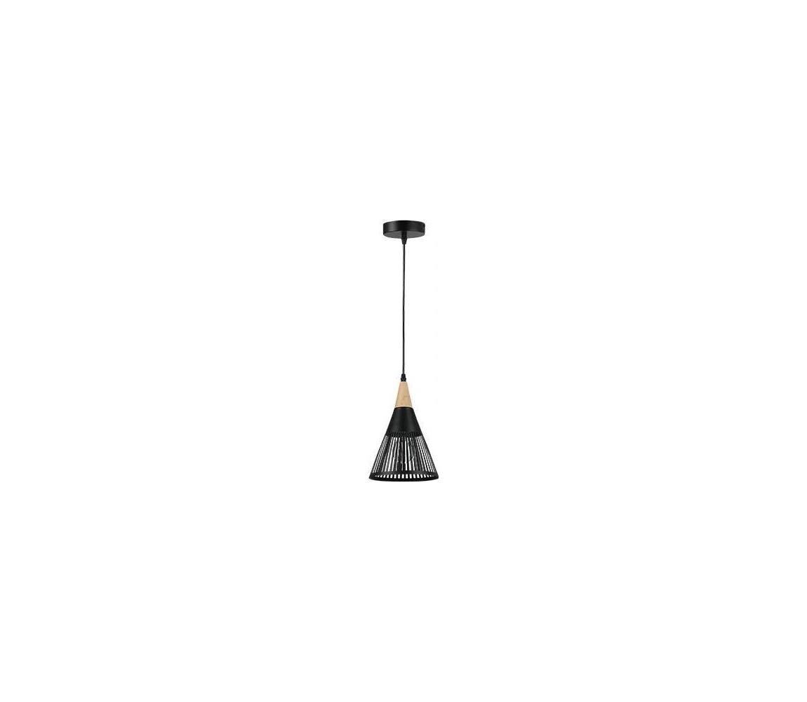 Żyrandol na lince HIRA 1xE27/60W/230V śr. 18 cm czarny