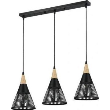 Żyrandol na lince HIRA 3xE27/60W/230V czarny