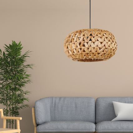 Żyrandol na lince HOSHI 1xE27/20W/230V śr. 38 cm konopie