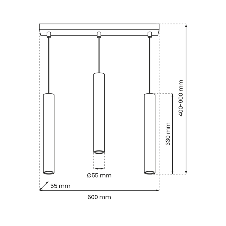 Żyrandol na lince HUDSON 3xGU10/8W/230V biały