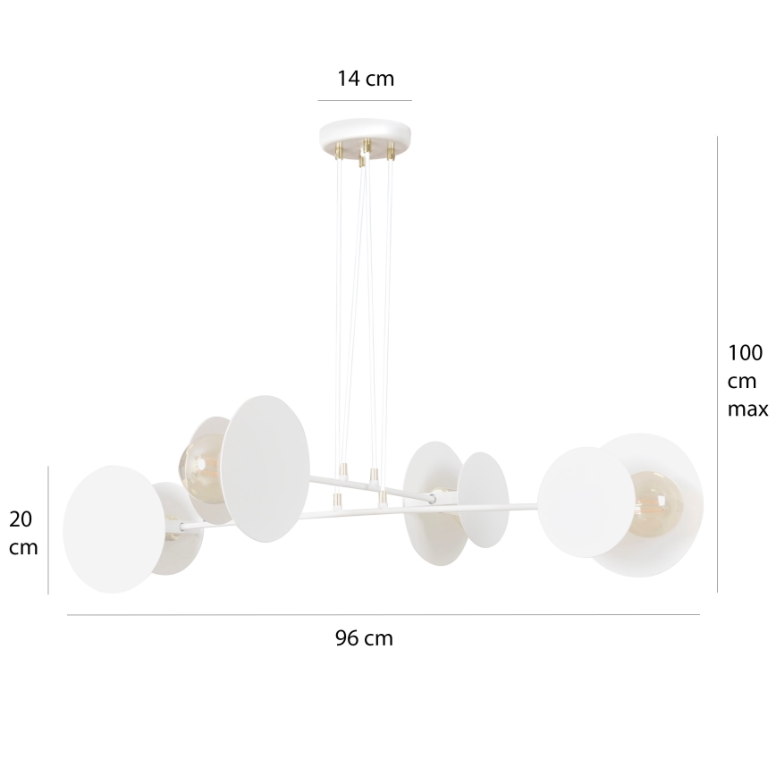 Żyrandol na lince IDEA 4xE27/15W/230V biały