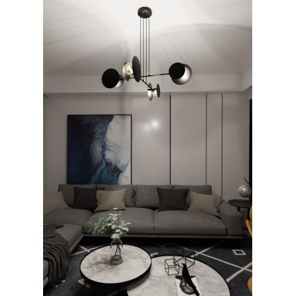 Żyrandol na lince IDEA 4xE27/15W/230V czarny