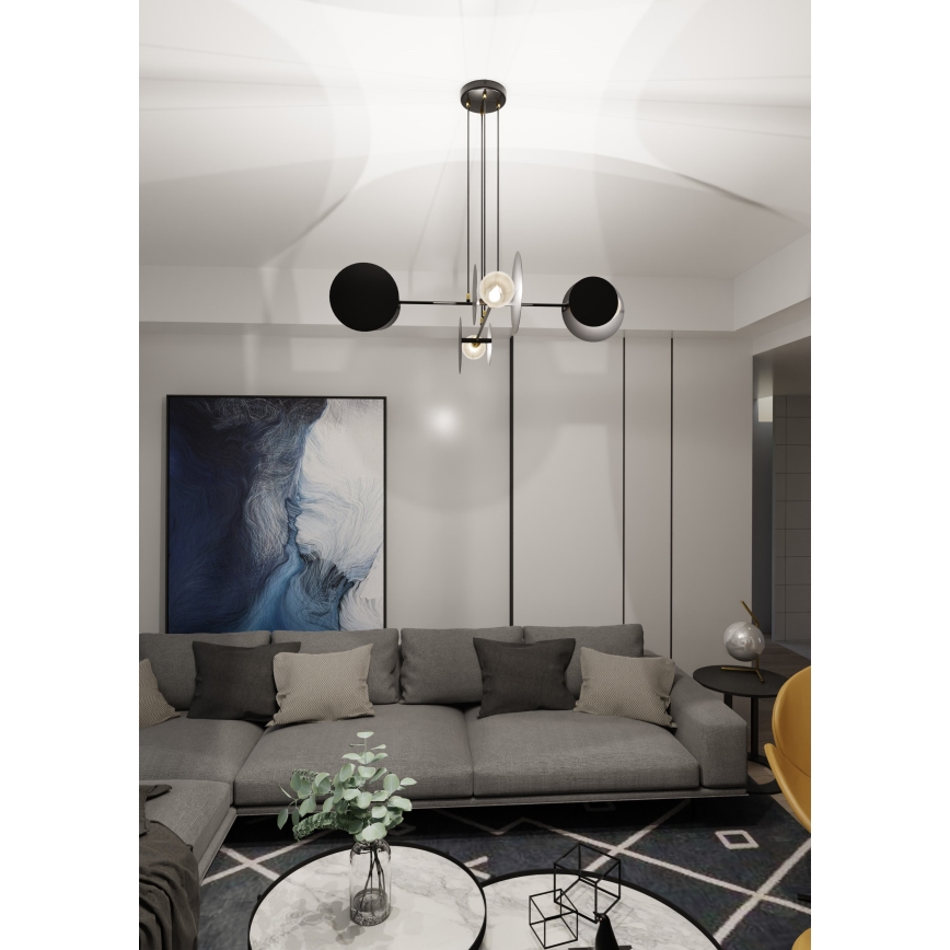 Żyrandol na lince IDEA 4xE27/15W/230V czarny