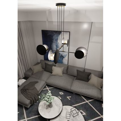 Żyrandol na lince IDEA 4xE27/15W/230V czarny