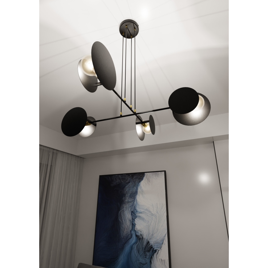 Żyrandol na lince IDEA 4xE27/15W/230V czarny