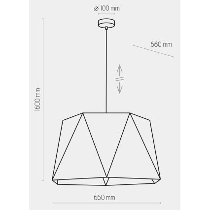 Żyrandol na lince IVO 1xE27/25W/230V czarny/złoty