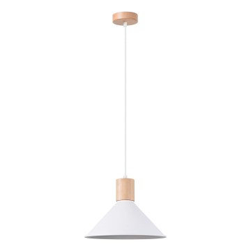 Żyrandol na lince JAGA 1xE27/15W/230V śr. 30 cm biały