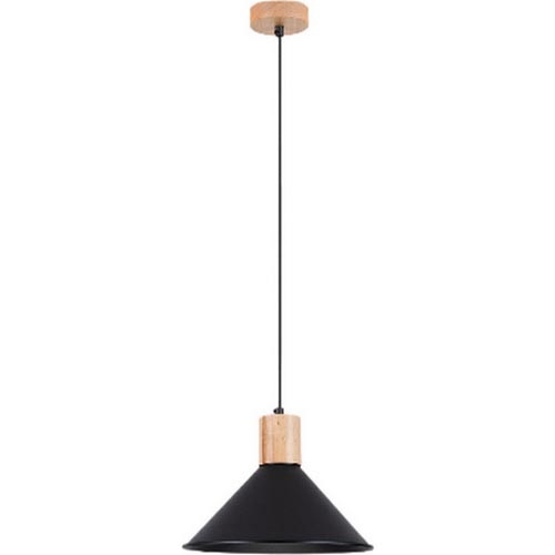 Żyrandol na lince JAGA 1xE27/15W/230V śr. 30 cm czarny