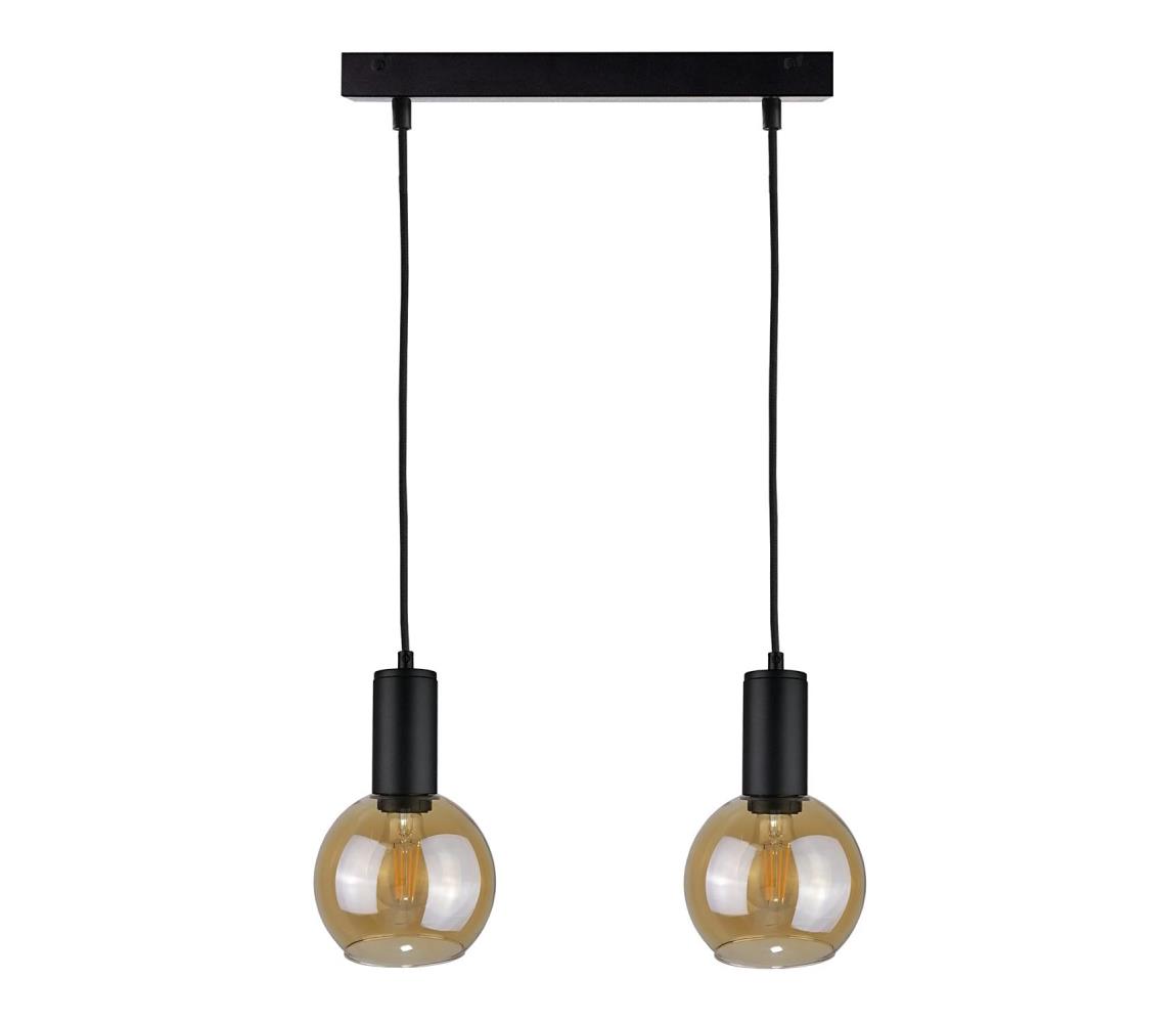 Żyrandol na lince JANTAR BLACK 2xE27/60W/230V