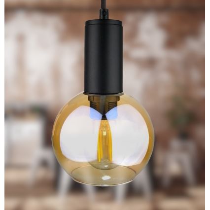 Żyrandol na lince JANTAR BLACK 3xE27/60W/230V śr. 30 cm