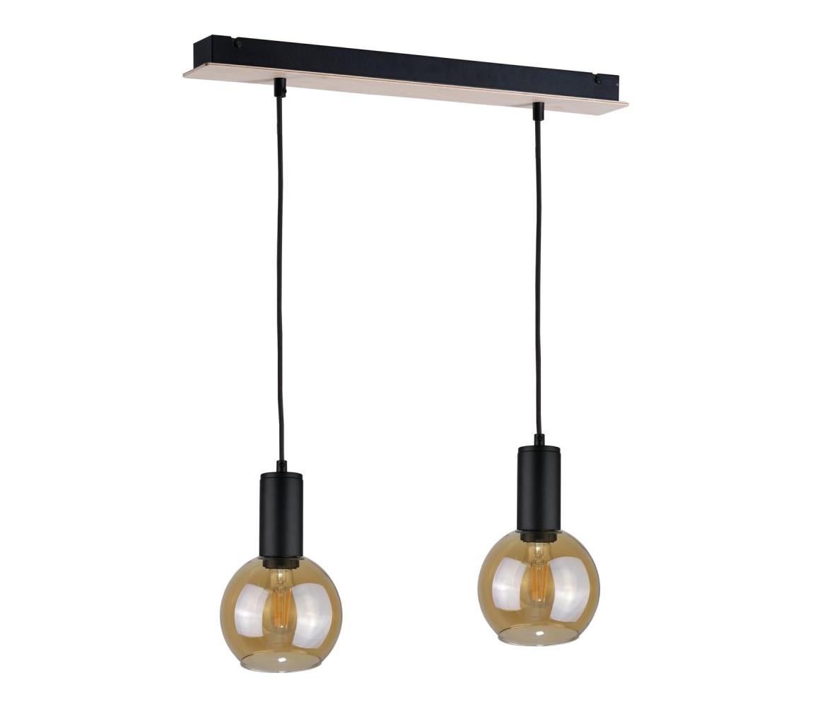 Żyrandol na lince JANTAR WOOD 2xE27/60W/230V