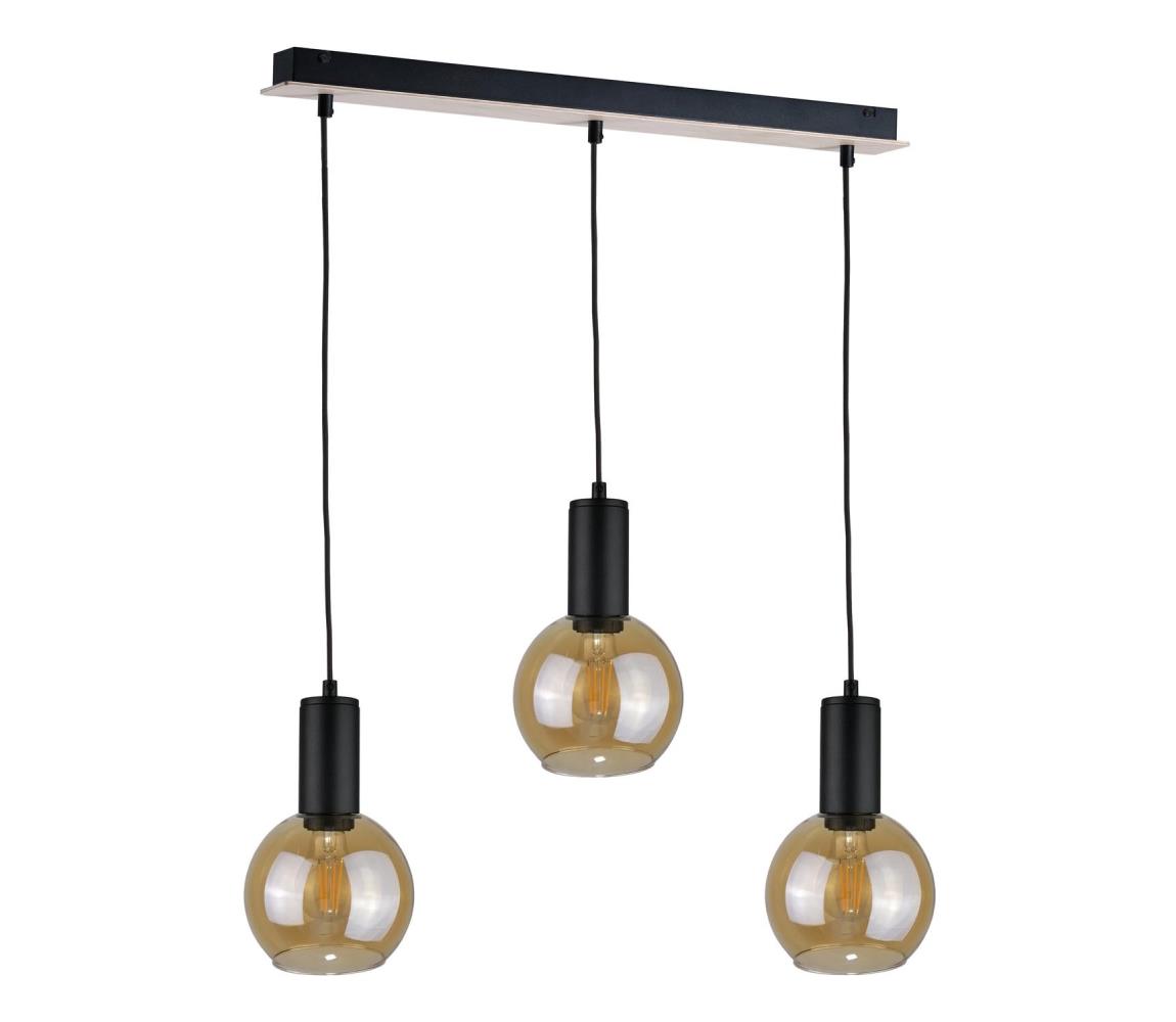 Żyrandol na lince JANTAR WOOD 3xE27/60W/230V