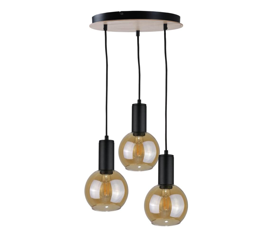 Żyrandol na lince JANTAR WOOD 3xE27/60W/230V śr. 30 cm
