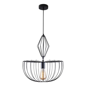 Żyrandol na lince JASMINA 1xE27/20W/230V śr. 40 cm czarny