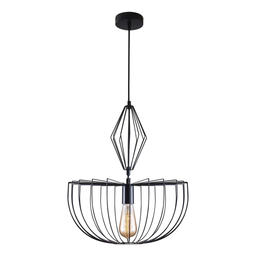 Żyrandol na lince JASMINA 1xE27/20W/230V śr. 40 cm czarny