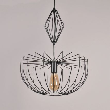 Żyrandol na lince JASMINA 1xE27/20W/230V śr. 40 cm czarny