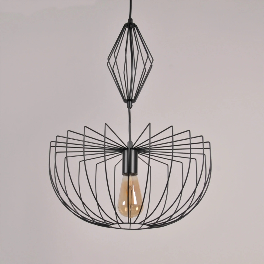 Żyrandol na lince JASMINA 1xE27/20W/230V śr. 40 cm czarny