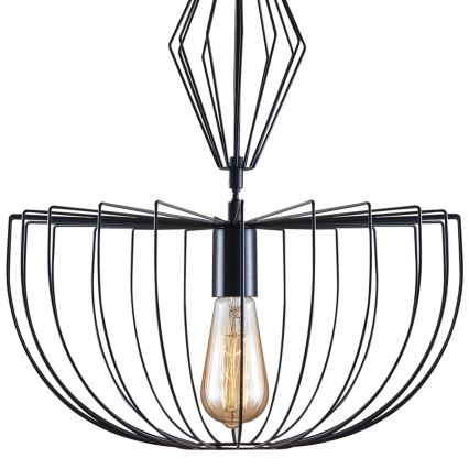Żyrandol na lince JASMINA 1xE27/20W/230V śr. 40 cm czarny