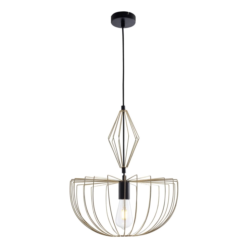 Żyrandol na lince JASMINA 1xE27/20W/230V śr. 40 cm złoty