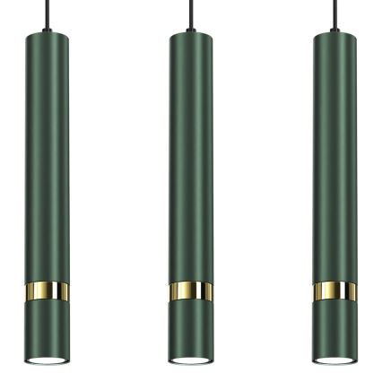 Żyrandol na lince JOKER 3xGU10/25W/230V zielony