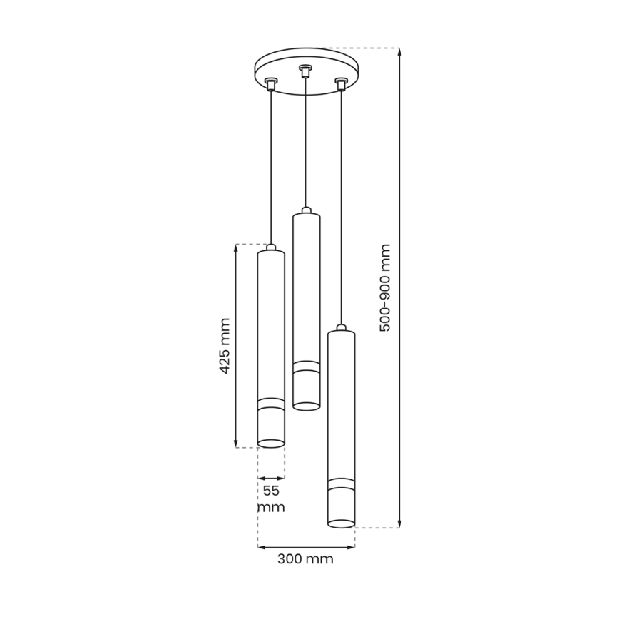 Żyrandol na lince JOKER 3xGU10/8W/230V biały/chrom błyszczący