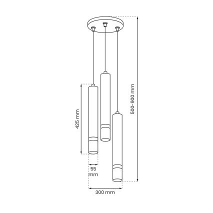 Żyrandol na lince JOKER 3xGU10/8W/230V biały/złoty