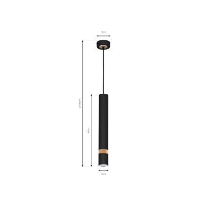 Żyrandol na lince JOKER BLACK WOOD 1xGU10/8W/230V