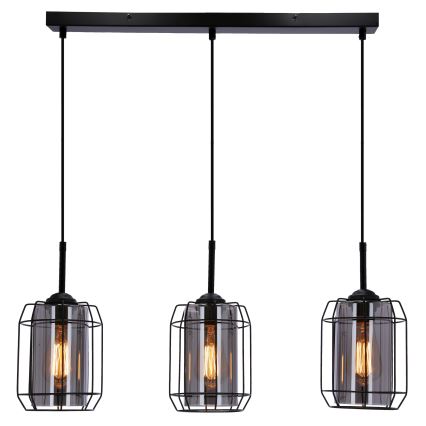 Żyrandol na lince JONERA 3xE27/40W/230V czarny