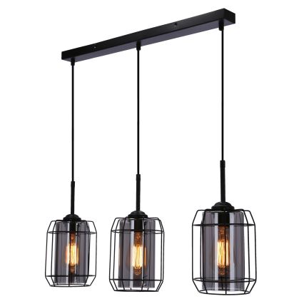 Żyrandol na lince JONERA 3xE27/40W/230V czarny