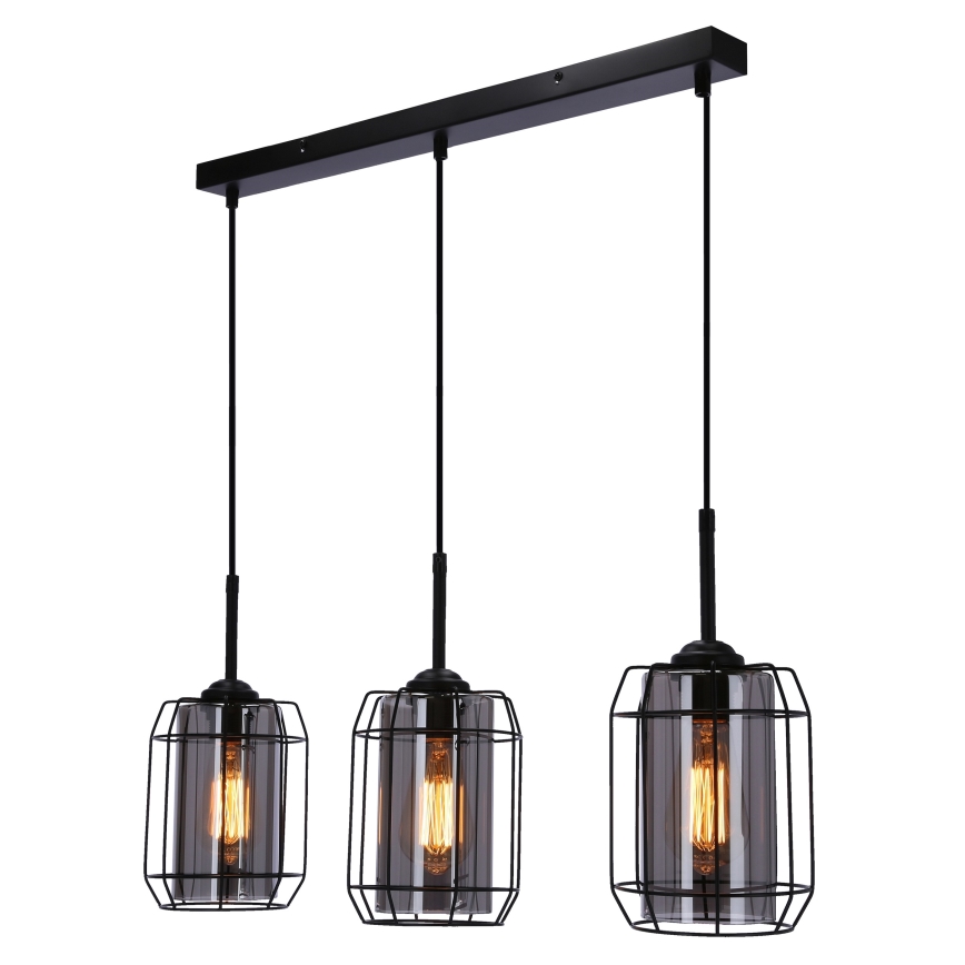 Żyrandol na lince JONERA 3xE27/40W/230V czarny