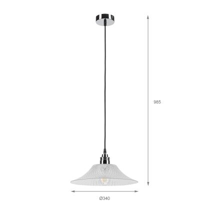 Żyrandol na lince JULL 1xE27/15W/230V chrom błyszczący/przezroczysty