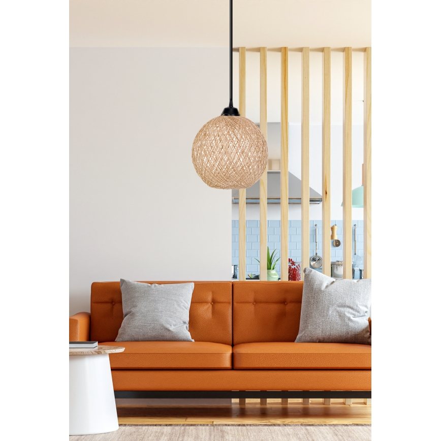Żyrandol na lince JUTE 1xE27/60W/230V beżowy