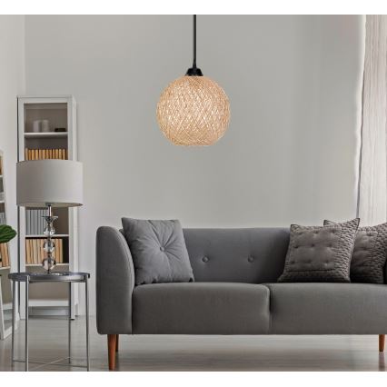 Żyrandol na lince JUTE 1xE27/60W/230V beżowy
