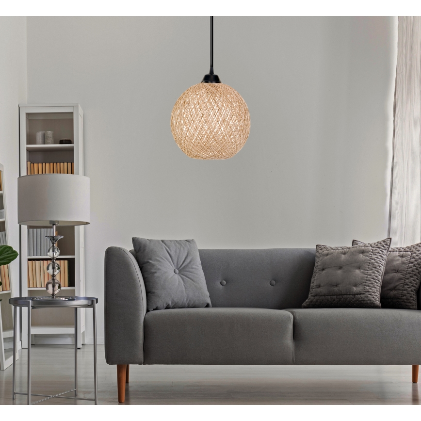 Żyrandol na lince JUTE 1xE27/60W/230V beżowy