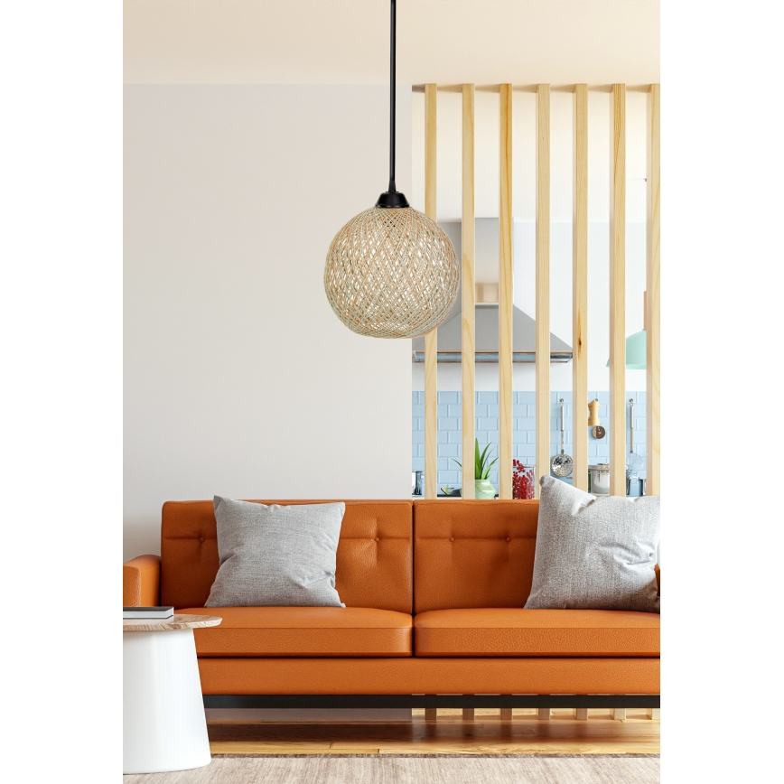 Żyrandol na lince JUTE 1xE27/60W/230V beżowy