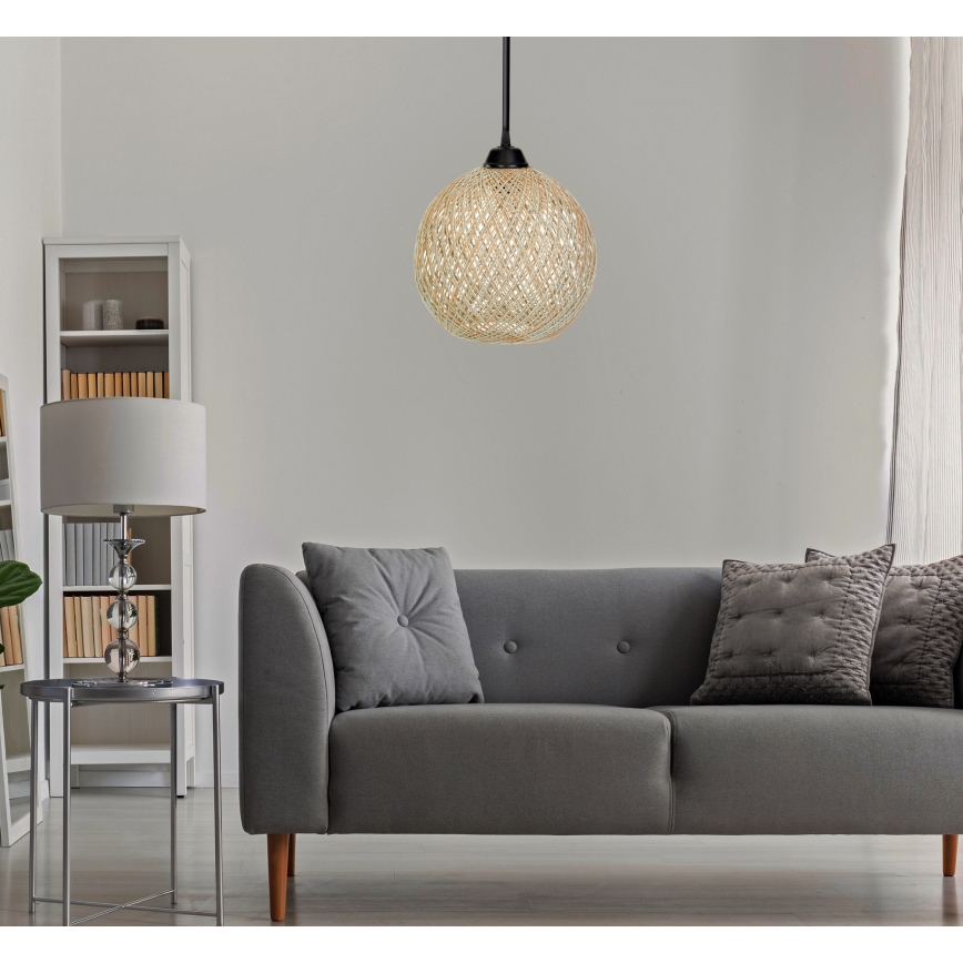 Żyrandol na lince JUTE 1xE27/60W/230V beżowy