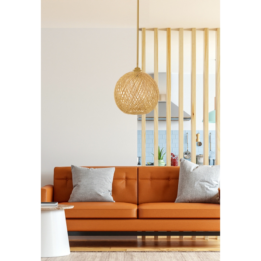 Żyrandol na lince JUTE 1xE27/60W/230V beżowy